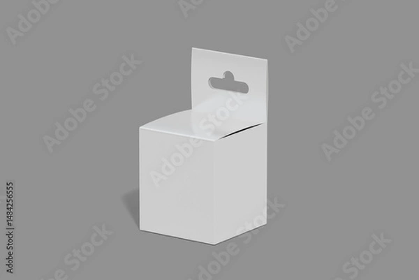 Fototapeta Paper Box with Hang Tab Mockup. 3D Render