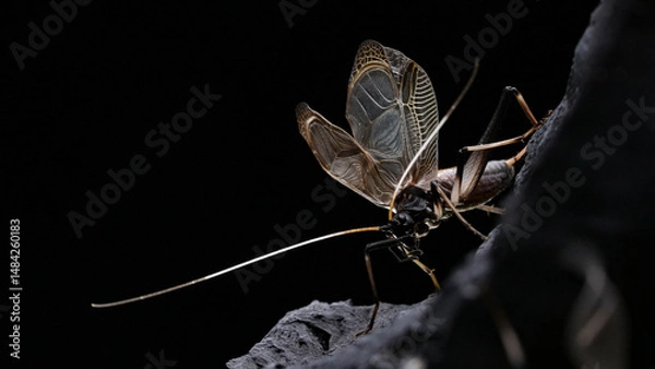 Obraz 羽を広げるスズムシのオスの写真