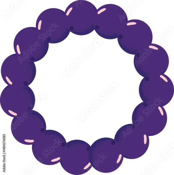 Obraz Circular frame made with vector açaí berries. Suitable for labels, invitations, logos, and compositions with a tropical or natural theme.