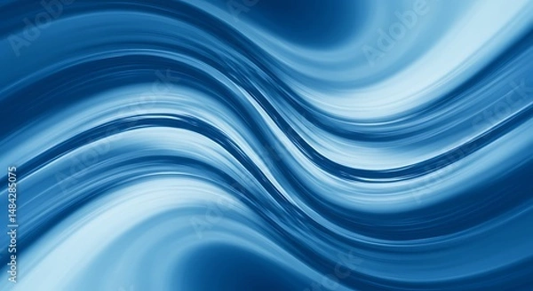 Fototapeta Serene Blue Wave Abstract: Fluid Swirls of Tranquil Hues