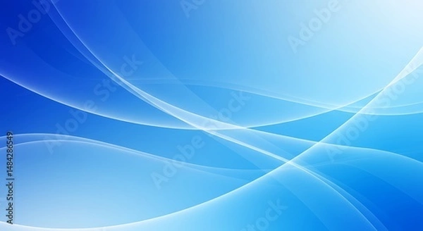Fototapeta Serene Blue Abstract: Flowing Lines and Subtle Gradient