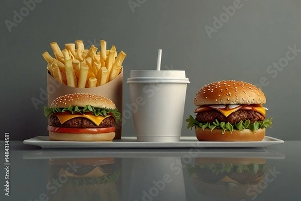 Obraz fast food and drinks