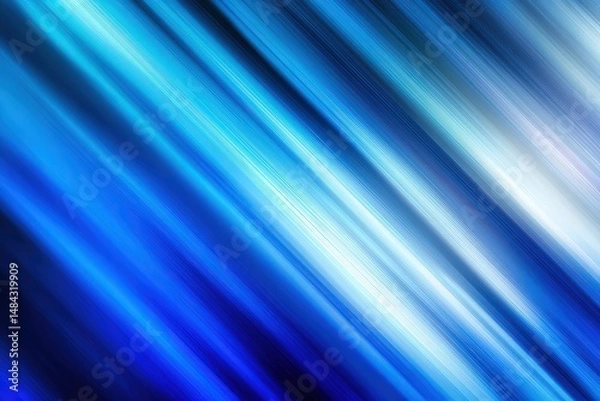 Fototapeta Abstract blue diagonal light streaks creating a dynamic pattern.