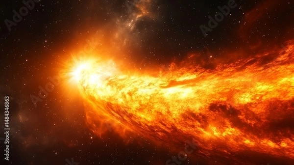 Obraz Fiery nebula in space