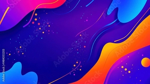 Obraz Vibrant abstract shapes on dark background