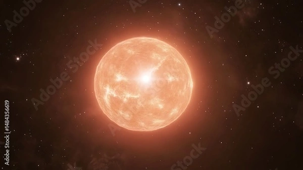 Fototapeta Glowing orange celestial sphere in space