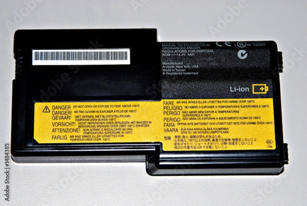 Fototapeta laptop computer battery lithium ion