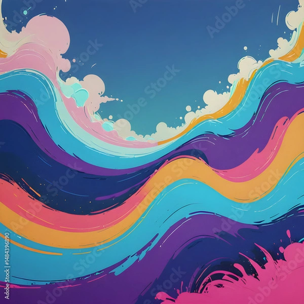 Fototapeta abstract background with rainbow