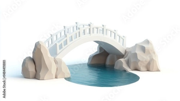 Fototapeta Simple bridge over a calm stream