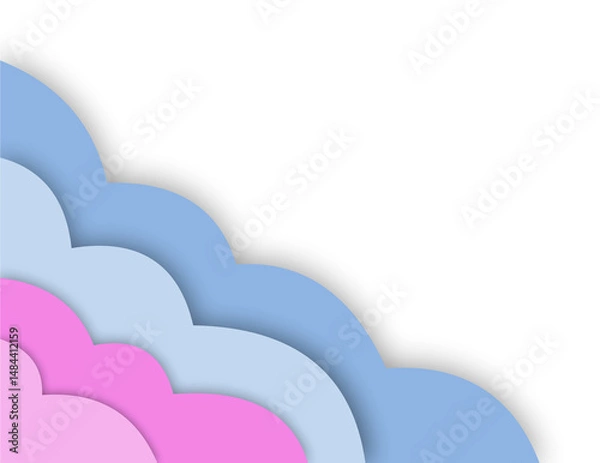 Fototapeta Cloud Paper Cut Corner Background