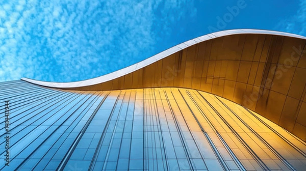 Obraz Elegant and abstract modern building exterior against blue sky