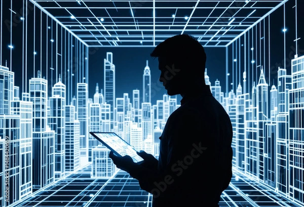 Fototapeta Digital Visionary Shaping Cities with Real-Time Tech