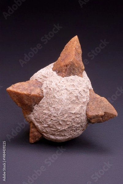 Fototapeta Spiky calcite crystal after ikaite unique morphology mineral collecting interesting texture natural oddity.