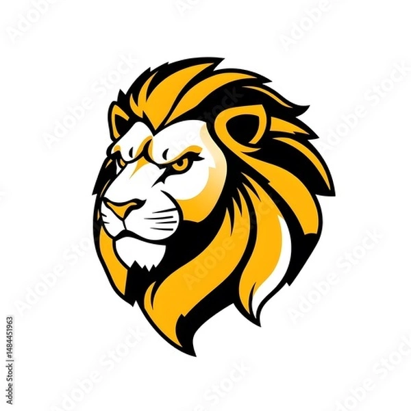 Obraz Stylized Lion Head Illustration with Bold Colors and Fierce Expression
