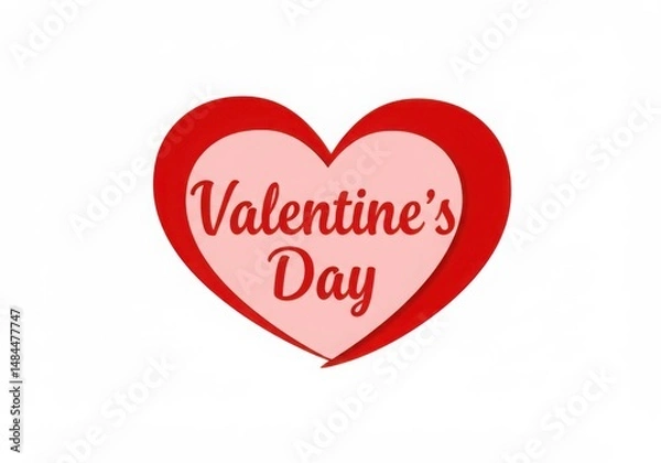 Fototapeta Valentine's day heart shape isolated on white background