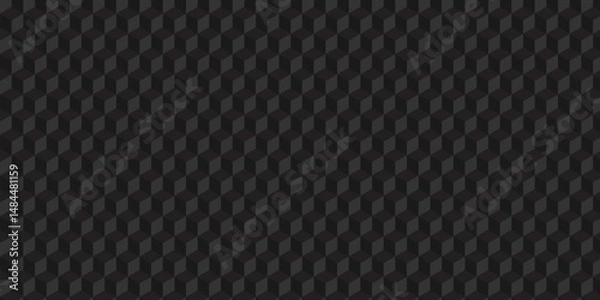 Fototapeta Seamless abstract black and gray background from cubes and lines. Geometric tiles and mosaic creative stylish seamless pattern block cube background. minimal hexagon Cubes mosaic shape vector design