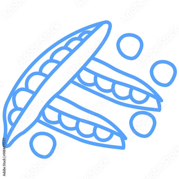 Obraz peas icon blue