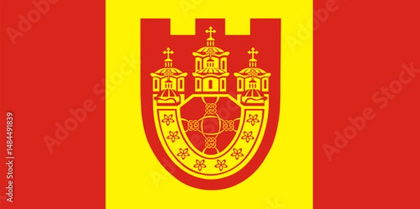 Fototapeta Flag of Kriva Palanka Municipality, Macedonia, no flagpole, Flag background, EPS10. Vector illustration