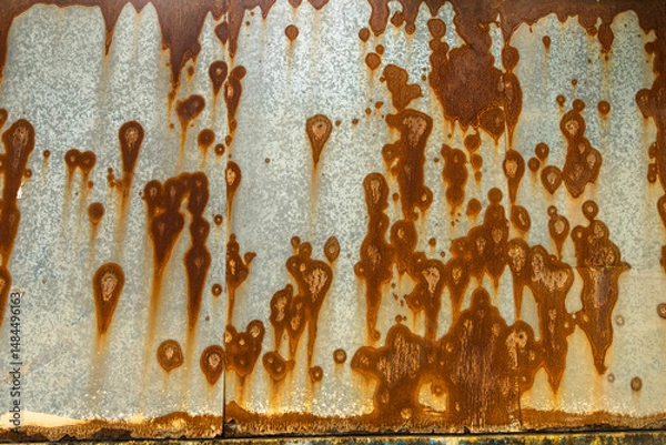 Fototapeta Partially corroded and rusted iron surface