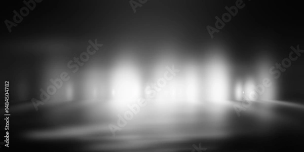 Fototapeta perspective floor backdrop black room studio with gray gradient spotlight backdrop background for display your product or artwork 
