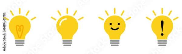 Obraz 電球のひらめきアイコンイラストカラー