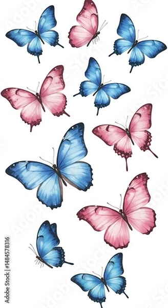Fototapeta Pink & Blue Flutter
