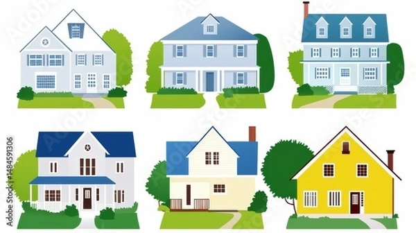 Obraz Isolated houses set