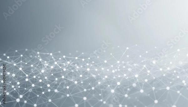 Fototapeta Minimal tech lattice with light nodes