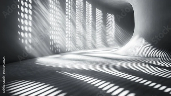 Obraz Abstract patterns of light and shadow playing across a textured surface, creating a sense of depth and dimension