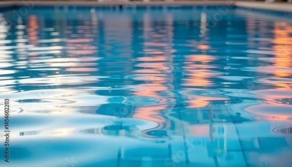 Obraz Colorful Reflections on the Water in the Swimming Pool with Vibrant Light Patterns and Rippling Surface for a Bright and Refreshing Design