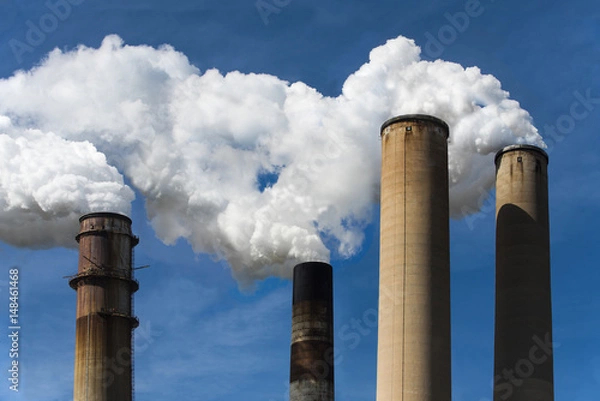 Obraz Smoke from Chimneys Polluting the Air