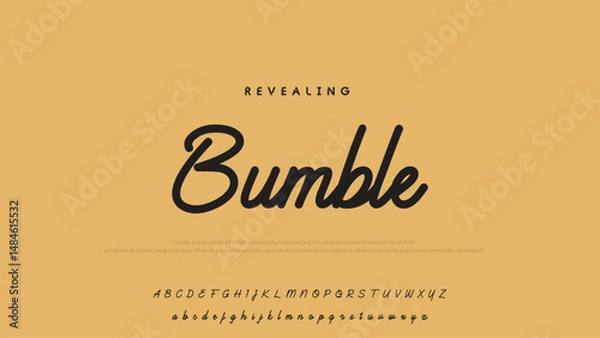 Fototapeta Hand drawn vector alphabet. Modern monoline signature script font. Elegant Signature Font. Best Alphabet Beautiful Calligraphy Signature Font