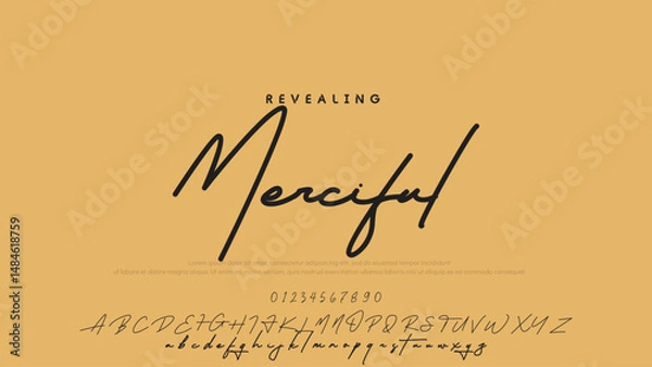 Fototapeta Signature script lettering font.