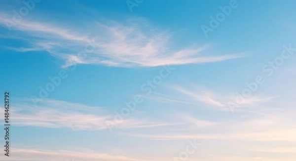 Fototapeta Sky with Wispy Clouds Soft Blue Sky Background
