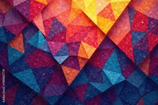 Fototapeta Geometric mosaic of abstract shapes, endlessly repeating , colorful, color, art