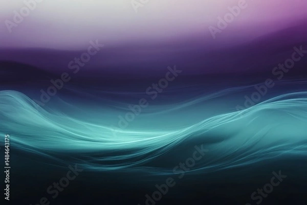 Fototapeta Teal And Purple Gradient Wave Abstract Background