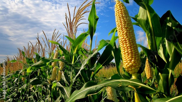 Obraz Pile of various fruits on white background for promotion