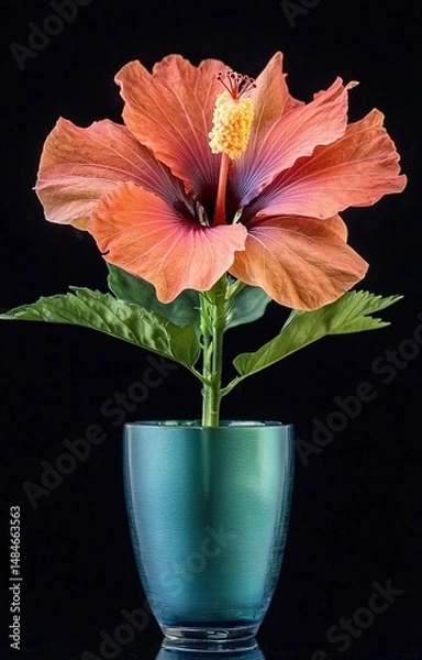 Fototapeta red flower in a pot