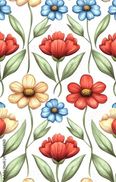 Fototapeta seamless floral pattern