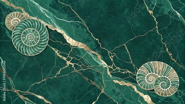 Fototapeta Fossil Marble Stone Texture Background