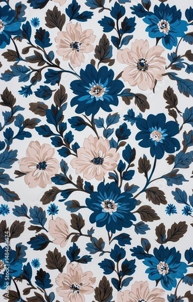Fototapeta seamless pattern with flowers