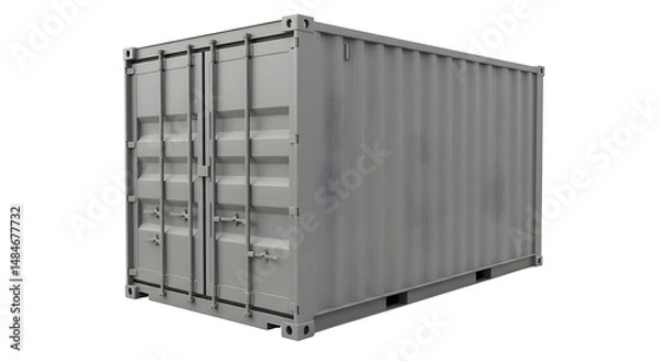 Obraz Shipping container isolated on black background