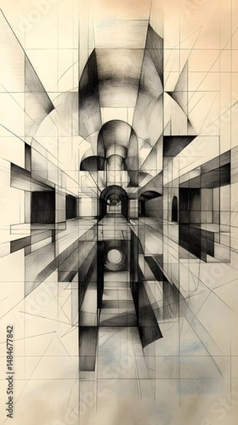 Obraz Architect drawing inspiration from sacred geometry