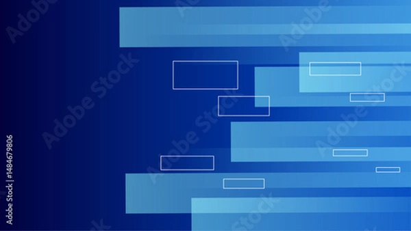 Obraz Blue vector gradient abstract background with shapes elements