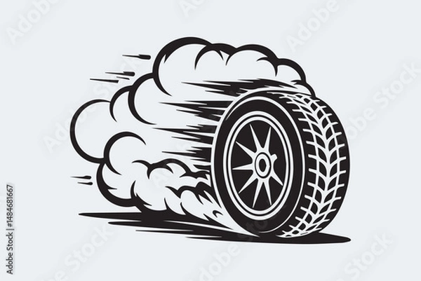 Obraz tire silhouette  Vector
