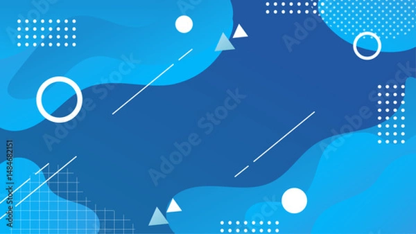 Fototapeta Abstract Geometric Background with Blue Gradient