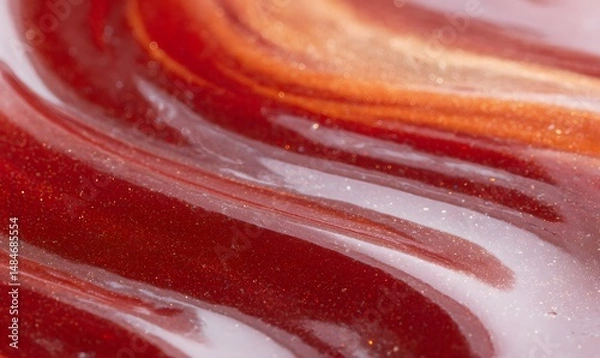 Obraz 
Molten abstract textures with liquid metal appearance, featuring swirling patterns of burnt orange and deep crimson, Generative AI