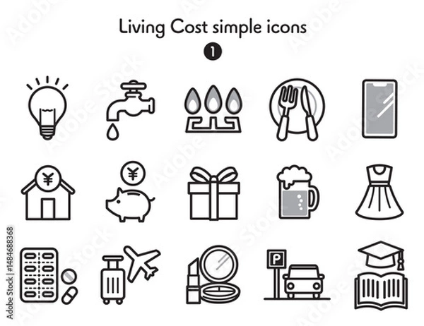 Fototapeta アイコン集 生活費