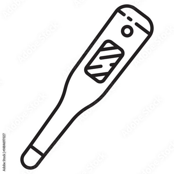 Fototapeta Medical thermometer icon with linear style