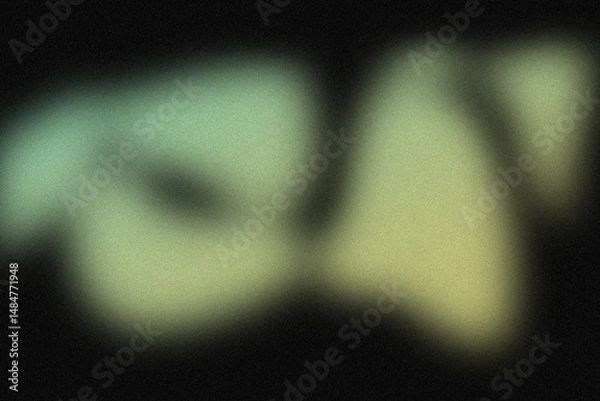 Obraz Blurred Green and Yellow Text on Black Background